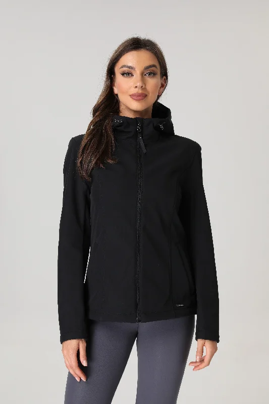 Women's Athleisure Apparel Women's Hooded Softshell Jacket