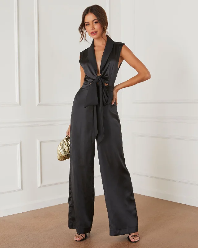 Stylish Women's Apparel Turner Satin Sleeveless Jumpsuit