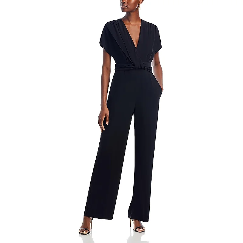 Comfortable Women's Apparel Womens Crossover Cap Sleeve Jumpsuit