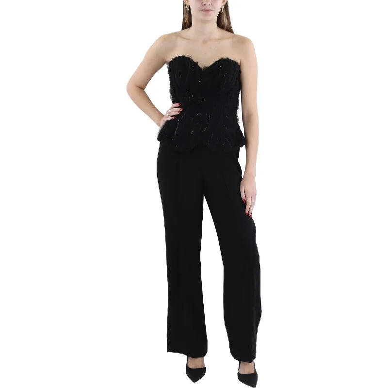 Women's Luxury Garments Womens Lace Strapless Jumpsuit