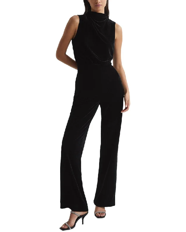 Sustainable Women's Apparel Reiss Diane Sleeveless Velvet Jumpsuit