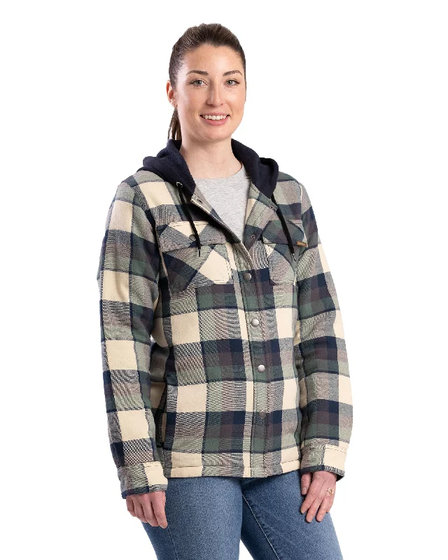 Women's Garments Women's Flannel Hooded Shirt Jacket