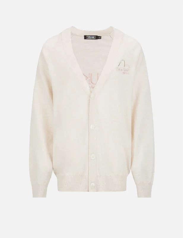 Women's Clothes Seagull and Logo Embroidery Cardigan