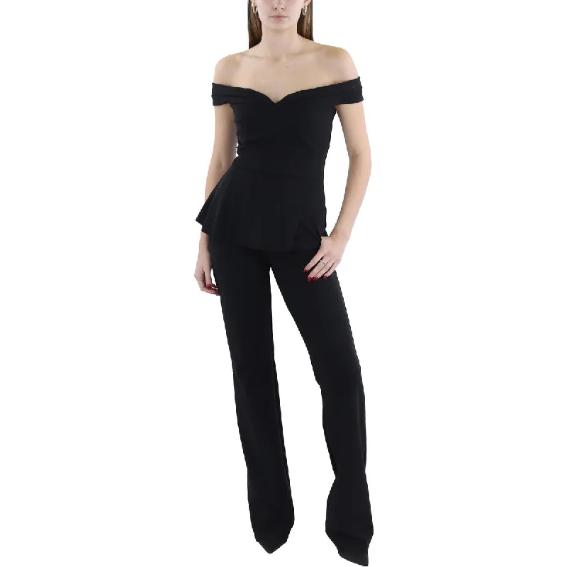 Women's Wardrobe Apparel Radonna Womens Off-The-Shoulder Peplum Jumpsuit