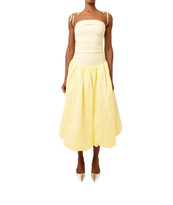 Women's Elegant Evening Outfit Alexa Puffball Dress In Yellow