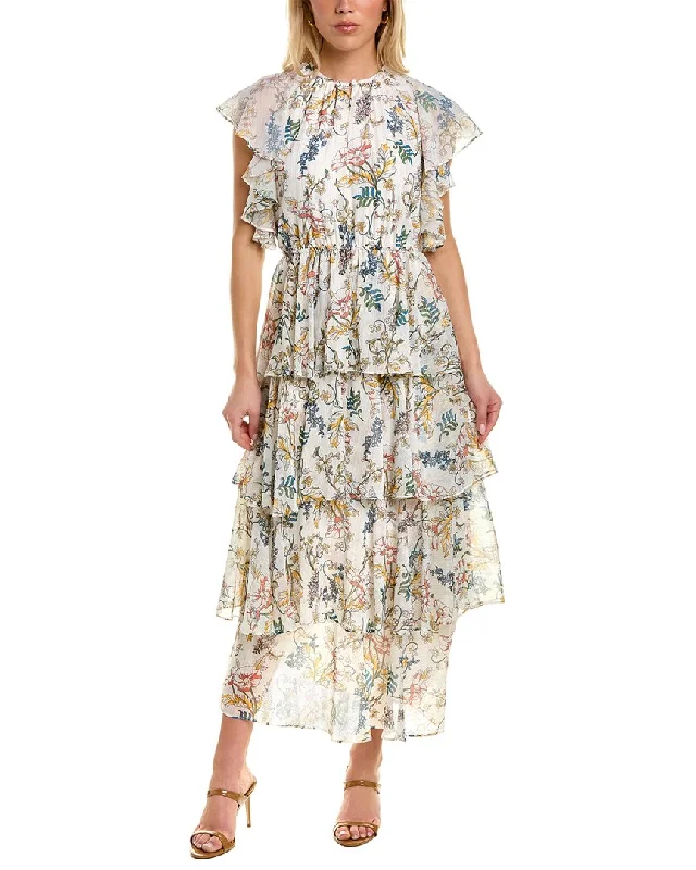 Women's Vintage-Inspired Outfit AMUR Landon Ruffle Maxi Dress