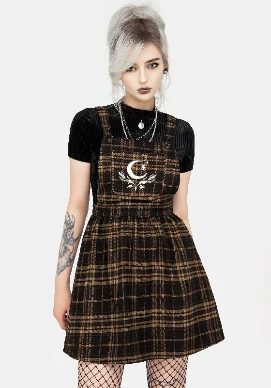 Women's Evening Attire Artume Embroidered Check Mini Pinafore Dress