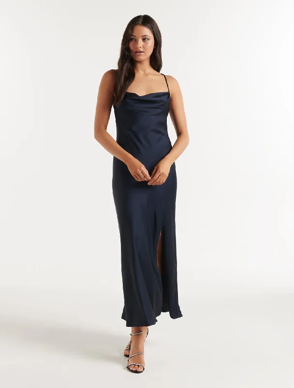 Women's Evening Outfit Blair Petite Back Detail Maxi Dress