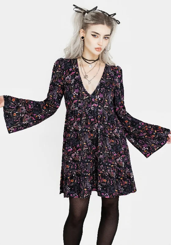 Women's Occasion Wear Clothing Heliotrope Floral Mini Smock Dress