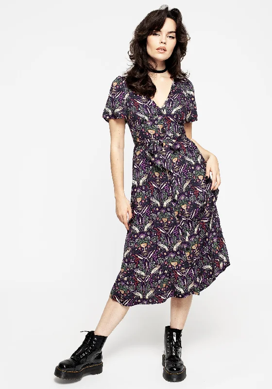 Women's Clothing Sets Modern Mystic Button Up Midi Dress