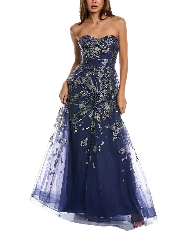 Fashionable Women's Casual Apparel Rene Ruiz Embroidered Tulle Gown