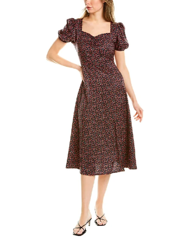 Women's Casual Attire Stellah Puff Sleeve Midi Dress