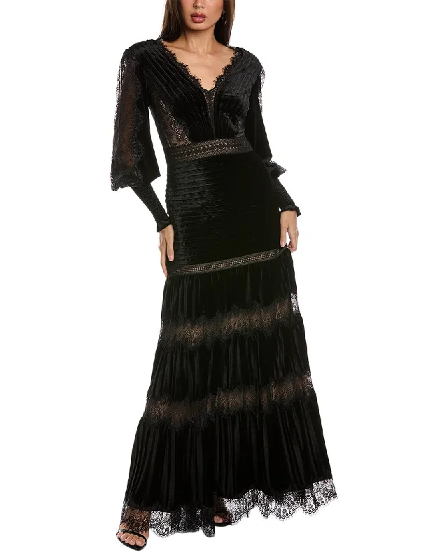 Women's Activewear Apparel Tadashi Shoji Lace & Velvet Gown