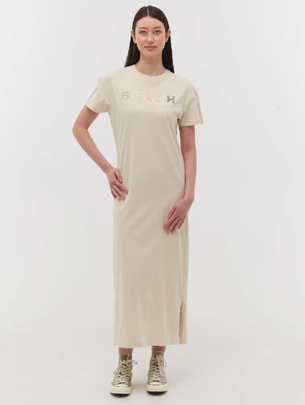 Women's Everyday Apparel Tussah Chest Logo T-Shirt Dress