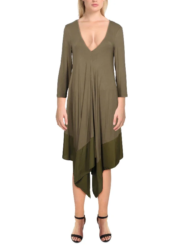 Women's Activewear Attire Womens Knit Maxi T-Shirt Dress