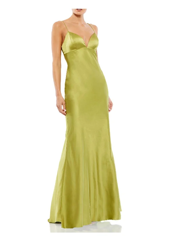 Women's Professional Garments Womens Satin Long Evening Dress