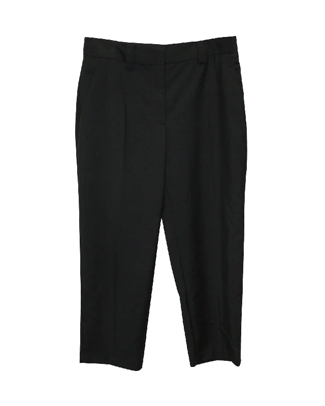 Women's Elegant Clothing Sets Acne Studios Straight Leg Cropped Trousers in Black Wool Blend