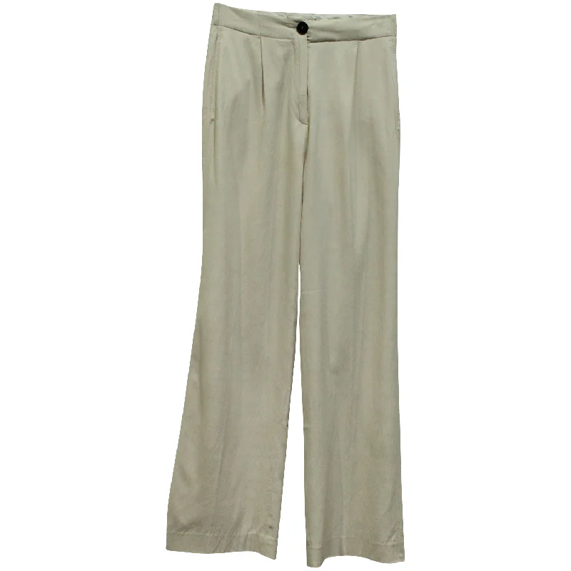 Stylish Women's Clothing Ba&Sh Wide Leg Trousers in Nude Cotton