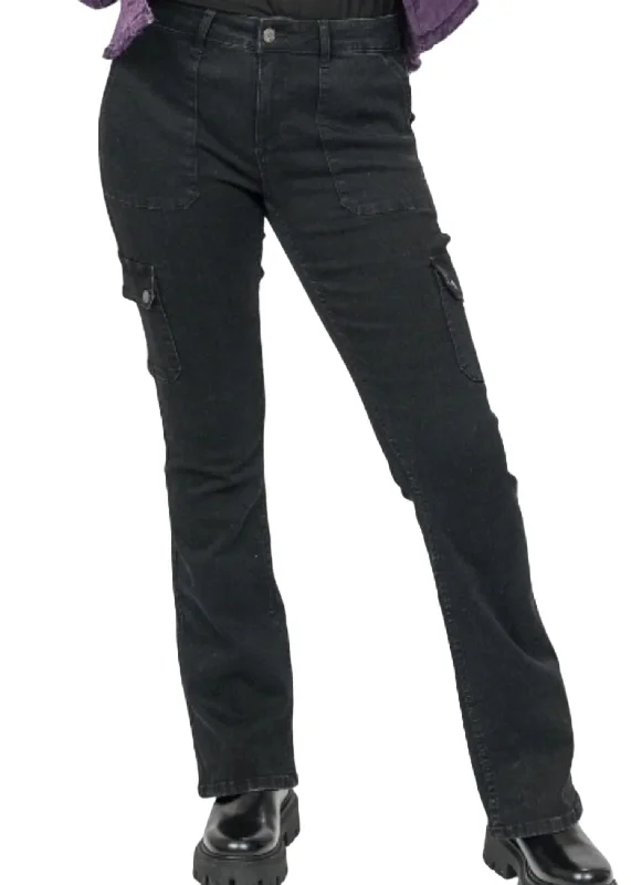 Women's Comfortable Clothes For Weekends Cargo Pant In Black