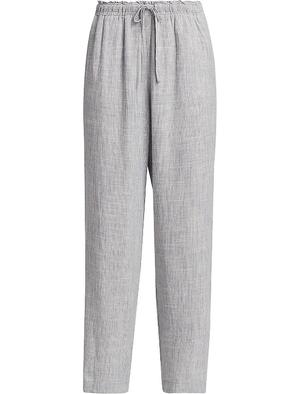 Women's Activewear Outfit Cheyenne Womens Linen Blend Micro-striped Wide Leg Pants