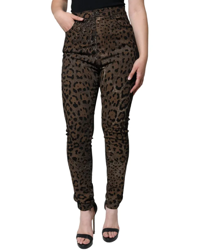 Women's Chic Apparel Dolce & Gabbana  Leopard Cotton Skinny blue Women's Jeans