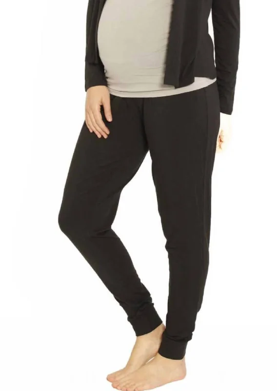 Women's Night-Out Outfit Ella Cuffed Maternity Lounge Pants In Black