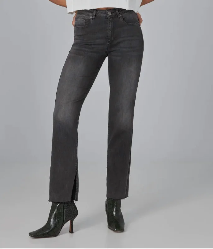 Women's Activewear Attire Jasper Mid Rise Straight Jean In Smoky Grey