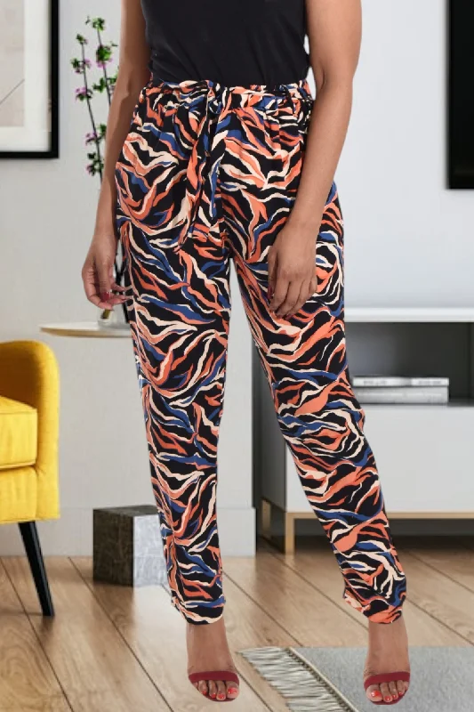 High-Fashion Women's Clothing Marble Print Pocket Pants