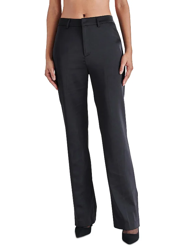 High-Fashion Women's Clothing Mercer Womens Mid Rise Formal Straight Leg Pants