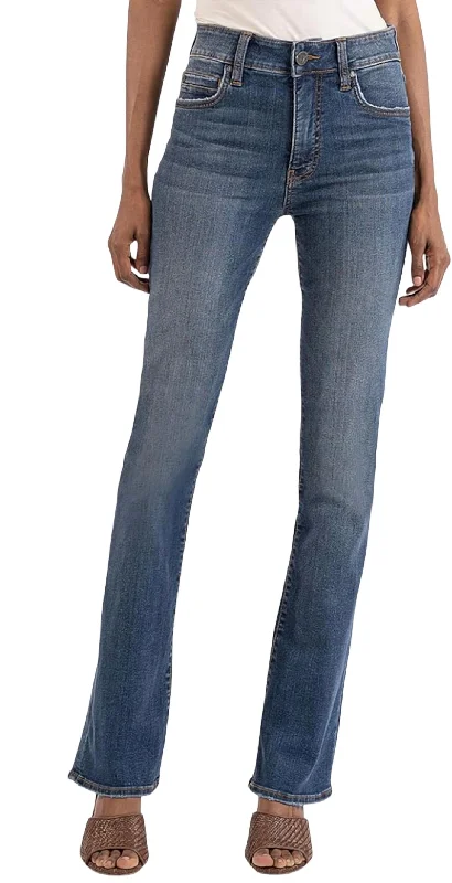 Women's Date Night Outfit Natalie High Rise Fab Ab Bootcut Jeans In Allied Wash