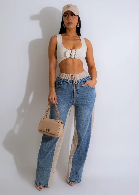 Charming Everyday Clothing For Women She's Cool Denim Pant Nude