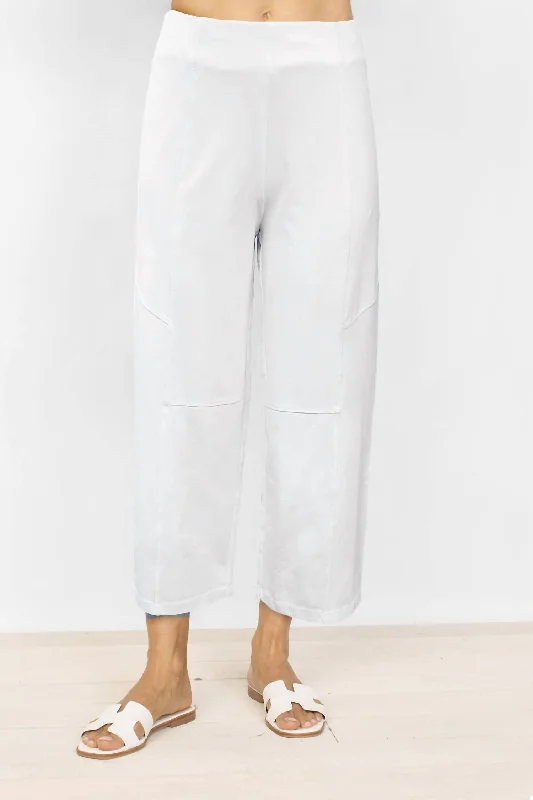 Women's Evening Wear Attire Stonewashed Flood Pant In White