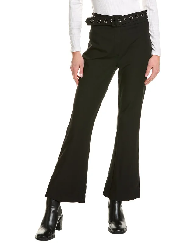 Women's Office Clothing THEO The Label Gaia Grommet Belt Cropped Boot Pant