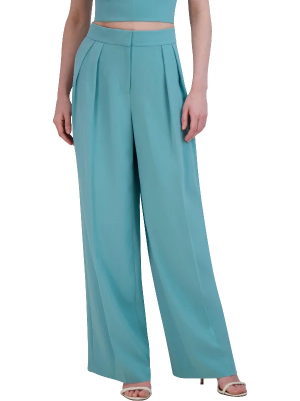 Women's Transitional Attire Womens Office Pleated Wide Leg Pants